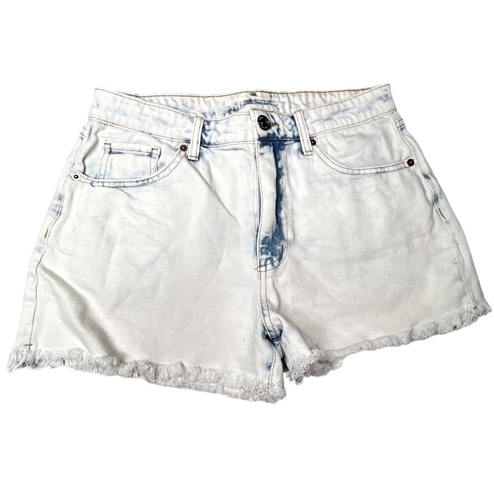 Wild Fable Cut-Off Denim Short White Blue High Rise 5-Pocket Raw Hem Light Wash